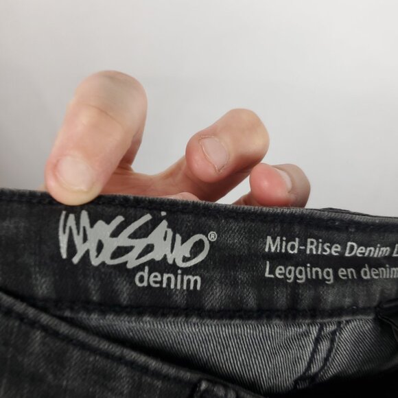 Mossimo Denim Mid-Rise Denim Leggings Womens Black Jeans Sz 2 - Picture 11 of 13